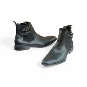 Alfani Rory Black Chelsea Ankle Boots with Side Buckle